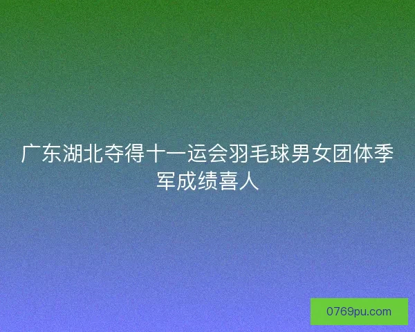 广东湖北夺得十一运会羽毛球男女团体季军成绩喜人