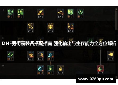 DNF男街霸装备搭配指南 强化输出与生存能力全方位解析